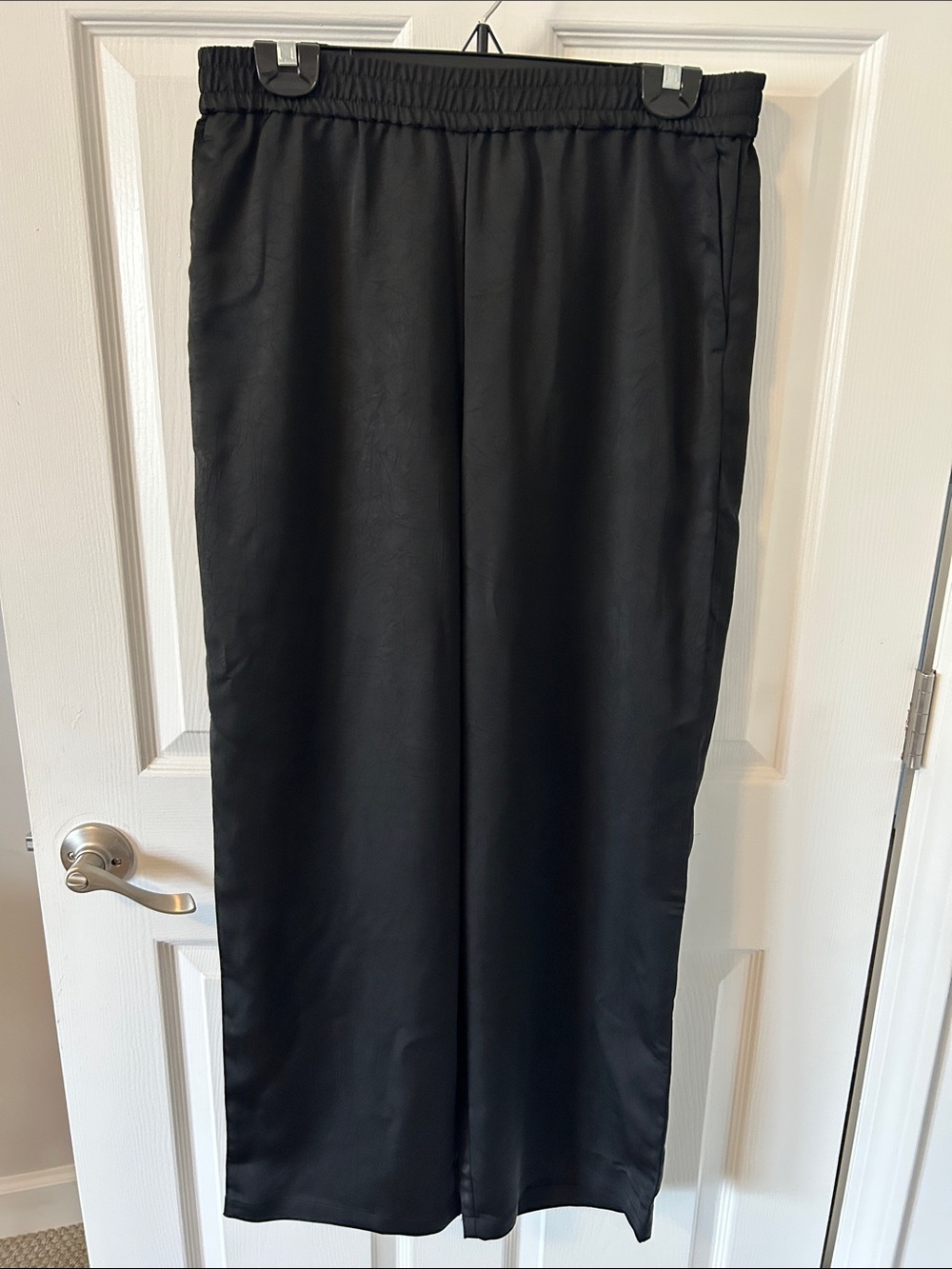 J. Crew Black Wide-Leg Elastic-Waist Trousers